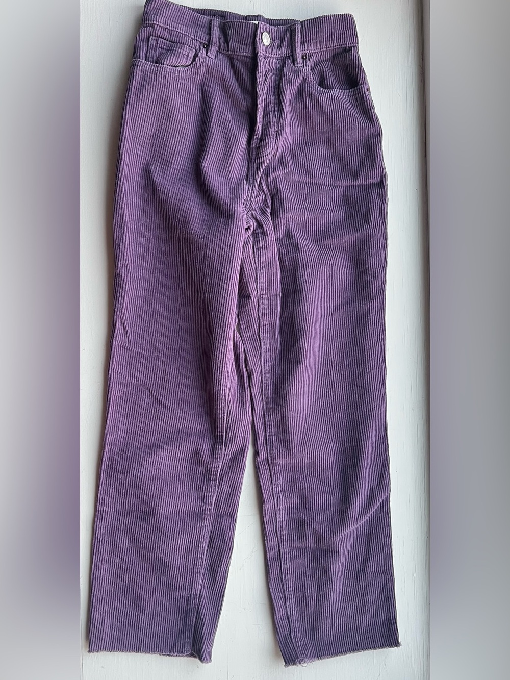 Pacsun High Rise Straight Purple Corduroy Jeans, 24